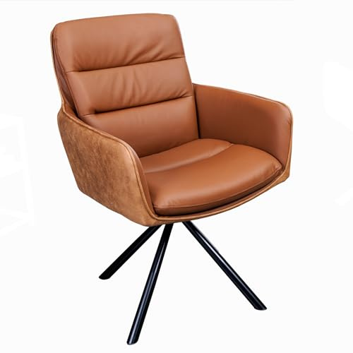 Stuhl BIG GEORGE - 88cm - cognac - Microfaser Echtleder drehbar Armlehne