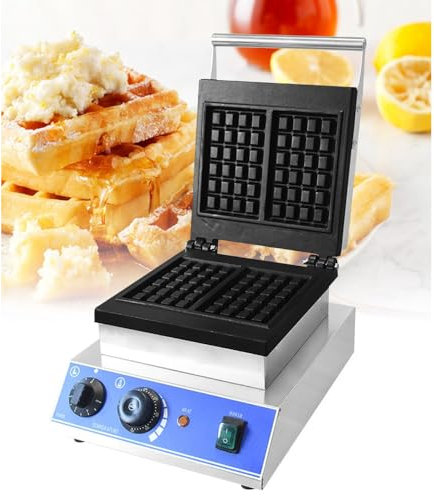 Commercial Waffle Maker Electric Waffle Machine Temperature And Time Control Belgian Waffle Maker Machine For Fluffy Golden Waffles Suitable For Restaurant Bakeries Snack Bar Family (Color : Single A