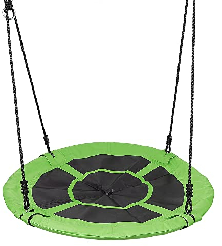 OHMG Nestschaukel aus EVA-Kunststoff, Nestschaukel, Netz, 100 cm, Hängeschaukel für Kinder, Erwachsene, Garten, Außenbereich, höhenverstellbar, trägt 100 kg (grün)