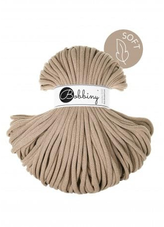 ReWu Flechtkordel Jumbo Soft - 8mm - Baumwollkordel Baumwollgarn Makramee Schnur Kordelband Natur Baumwolle 100m - Sand