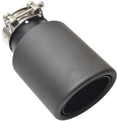 Auto Auspuffrohre Auto Carbon Fiber Automotive Auspuffanlage Schalldämpfer Tipps Universal Matt Schwarz Edelstahl Schalldämpfer Trim Endrohre Auto Auspuffrohr(Farbe:In66mm-0ut89mm)