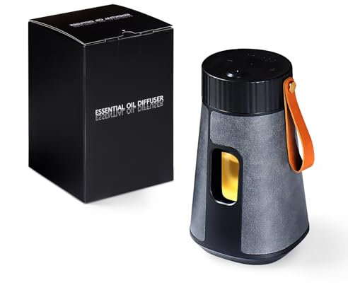 Waterless Diffuser Essential Oil, MIFXIN Aromatherapy Oil Atomizing Diffuser for Bedroom, 1/2/3H Timers Modes & 3 LED Light Modes, Portable Diffusers Scent Air Machine for Office, Car, Home (Grey)