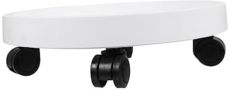Happyyami Support Rond pour Pot de Fleurs à roulettes, PP Renforcé Blanc
