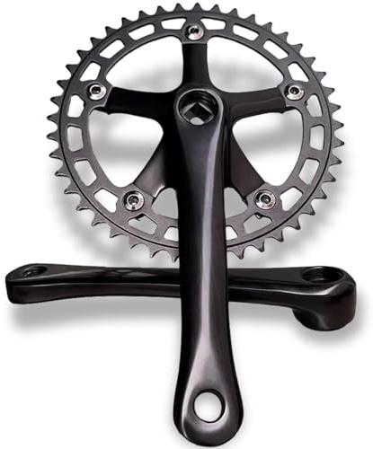 HZXQCVB Rennrad-Kurbelgarnitur Aluminium-Legierung 130 BCD Quadratisches Loch Faltrad-Kurbel Mit 42T/44T Einzelkettenblatt 165mm Linker Und Rechter Kurbelarm(44T)