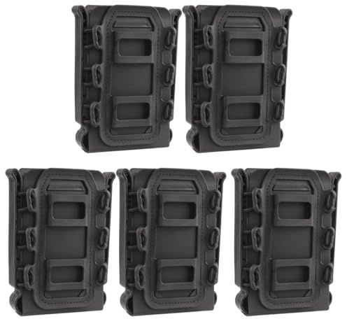 WUZEIN M4 Magazine Pouch, Fast Mag Pouch Holder TPR Flexible Wargame Pouch Bag for Nerf Paintball Airsoft 5.56 Mag 7.62 Mag (5Pcs)