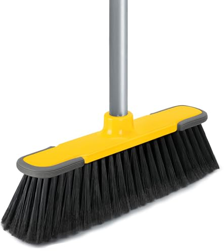 Indoor Brooms 54''Long Handle Soft Bristle Broom,Indoor Outdoor Brooms for Floor Cleaning House Broom for Kitchen Lobby Patio Yard