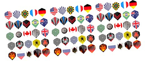 Kisangel Lot de 75 Ailettes de Fléchettes Professionnelles en Plastique Légères Motifs Variés pour Remplacement et Usage Décoratif