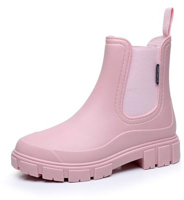 DRECAGE Stivali Pioggia Donna Impermeabile Antiscivolo Stivali Chelsea Corti da Donna Comode Stivali di Gomma Giardinaggio Scarpe