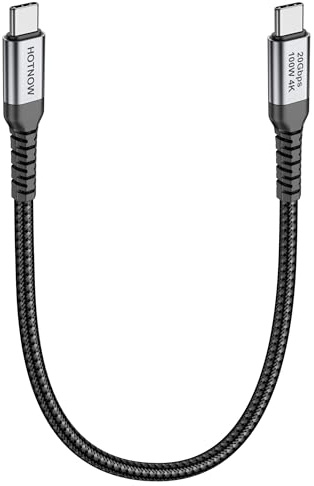HOTNOW Cable USB C A USB C corto 100W 30CM,[1 piezas] 0.3m 20Gbps 100W | Carga rápida y Cable Tipo c 4K@60Hz vídeo Transmisión para iPhone 15/16 Pro Max，Galaxy S25/S24/S23,iPad Pro 2022,MacBook Pro