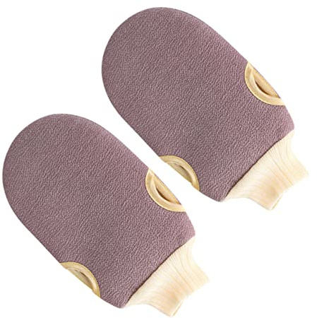 Gogogmee 2pcs Exfoliating Bath Mittens Shower Gloves Women Exfoliating Mitt Back Massage Glove