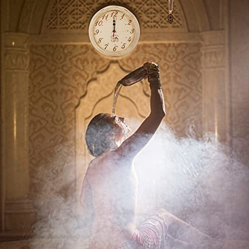 Sonew Horloge de Sauna en Bois élégant avec 23 Cm de Diamètre - Horaire Suspendu Mural pour la Salle de Sauna, la Maison, Le Bureau et Le Studio de Yoga