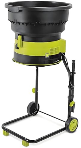 Electric Garden Leaf Mulcher and Shredder, 2500W High Power with Wheels for Easy Mobility, 8000RPM Fast Shredding, Large 54cm Funnel for Efficient Yard Cleanup and Composting, Includes 40M Power Cable