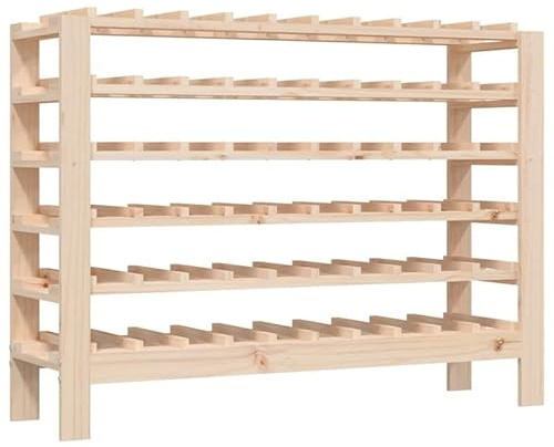 Eleganz Étagère à vin en pin massif 109,5 x 30 x 82 cm – Étagère naturelle et durable pour cave à vin, salon ou cuisine – Design stable pour un rangement sûr