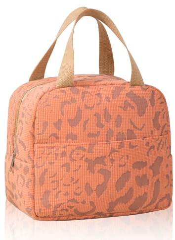 KASESSS Bolsa Termica Porta Alimentos, Bolsa Comida Trabajo Portátil, Lunch Bag Plegable, Bolsa Almuerzo Reutilizables, Bolsa Porta Alimentos Trabajo para Escuela Oficina Viajes Pícnic (Naranja)