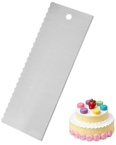 WeddHuis 1 Pièce Racloir à Gâteau en Acier Inoxydable, Spatule Pâtisserie, Lisseur Gâteau, Outil DIY pour Décoration de Gâteaux (22 x 8 cm)