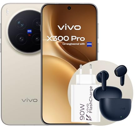 vivo X300Pro 5G, Cameraphone con Teleobiettivo APO ZEISS 200MP, 16+16GB RAM，512GB ROM, schermo piatto da 6,78 pollici,90W Fast charge,Dimensity 9500, IP68 e IP69, Android 16