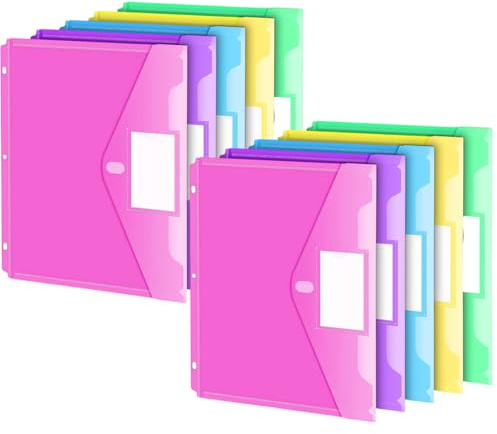 5/10 Pièces 3 Trous Perforés Poche Lettre Taille Fichier Manchon Résistant À L'eau À Documents Avec Fenêtre D'étiquette Transparente Pour Les Poches De Fichiers De Bureau