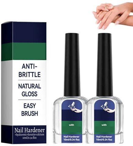 Hyaluronsäure Nagelpflege,Nail Hardener & Strengthener,Hyaluronic Acid Nail Care with Vitamin E & Jojoba Oil,Nagelpflege und Nagellack,Intensive Feuchtigkeitsbehandlung Hydratisierte(2Pcs)