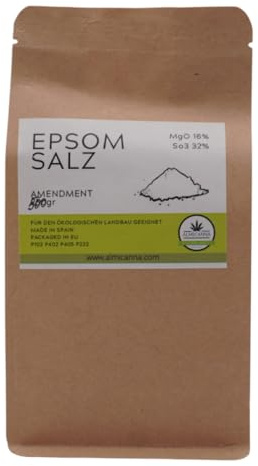 ALMICANNA: Epsom Salz für gesundes Pflanzenwachstum 500g - Zum Gießen & als Amendment im Living Soil