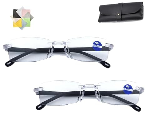 ToatlHeal Adaptive Flüssigkristall Fokus Brille, Intelligente Dual-Fokus-Brille, selbstanpassende, farbwechselnde Anti-Blaulicht-Presbyopie-Brilles, Sport-Multifokal-Lesebrille für Damen und Herren