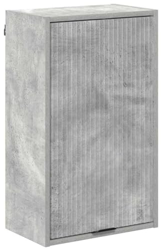 Yisssmeng Meuble de lavabo mural, gris béton, 39 x 23,5 x 65 cm, design moderne en matériau à base de bois, avec 2 portes, pour salle de bain, invités, WC, petit