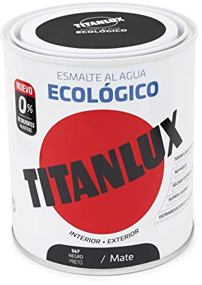 Titanlux - Esmalte eco, Mate negro, 750ML (ref. 02T056734)