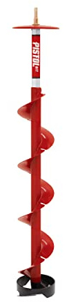 Eskimo 35400 Pistol Bit 6 Drill Adaptive Ice Auger Weighs Only 3.2 Pounds, Redrills Old Holes Easily Extremely Fast Cutting, Red