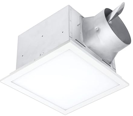 Delta Breez Signature Exhaust Fan Edge-Lit LED Light Energy Efficient Quiet Operation Motor with Adjustable Color Temperature, 80/110 CFM, White