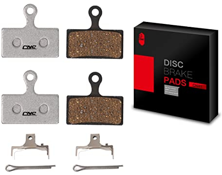 CNCLOL Fahrrad bremsbeläge für Shimano G01S G02S G03S G01A G02A G03A, 2 Paar bremsbelag Resin für Shimano XT XTR SLX Deore M985 M615 M675 M785, Harz/Organisch/Semi-metallisches/Silber
