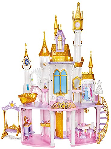Disney Princess - Gran Castillo de Fiesta - Casa de muñecas con Muebles y Accesorios - con Luces y música - A Partir de 3 años, Multi, 1.2 m