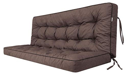 Cuscino per panca a dondolo da giardino, per panca altalena Hollywood, per interni ed esterni; 150 cm, colore: marrone scuro