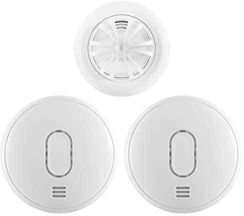 UltraFire Radio-Interlinked Wireless Fire Alarms Home Essentials Kits (Kit A - 1 Heat & 2 Smoke)