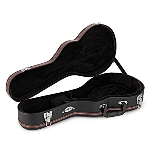Mandolinen-Hartschalenkoffer von Gear4music, abschließbar | Geeignet für die meisten Mandolinen, robuste abschließbare Verschlüsse, Plüschinneres mit Zubehörfach