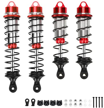 RCAWD ARRMA Shock Set rc Stoßdämpfer vorne hinten für Arrma 1/7 1/8 Mojave EXB Outcast Notorious Typhon Talion Autos Aluminium Hopups Upgrade Teile 2 Stück/Satz（Rot）