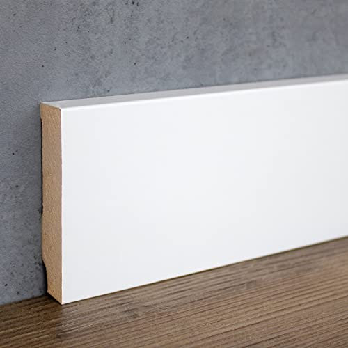 PROVISTON | 16 x 80 x 2500 mm | Plinthe carrée | Feuille MDF | Plinthe blanche | Design | RAL9016