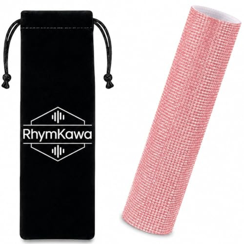 RK Mikrofon-Griffabdeckung passend für Shure Wireless Microphone SLX2, BLX2,SM58, BETA58, BETA87, BETA83, PG58 Crystal, glänzend auf Touren und TV-Shows, roségoldene Diamanten