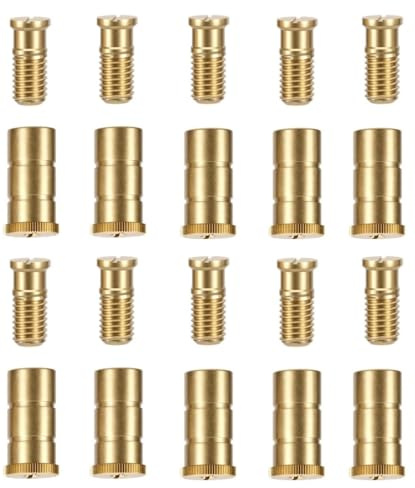 WaterWarden Anclajes de Seguridad para Cubierta de Piscina para Cubierta de hormigón, Paquete de 10 Anclajes de latón y Pernos de Tornillo de Cabeza, Resistentes