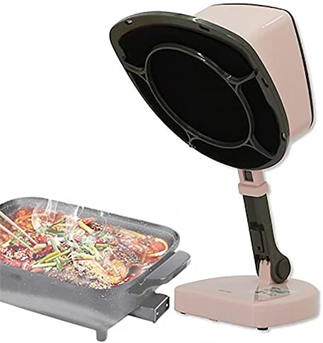Desktop Range Hood, Mini Desktop Cooker Hood with Angle Adjustment, Rotating Adjustment Wind Power, Easy to Clean, Low Noise, Extractor Fan for Home, Kitchen Hot Pot, BBQ