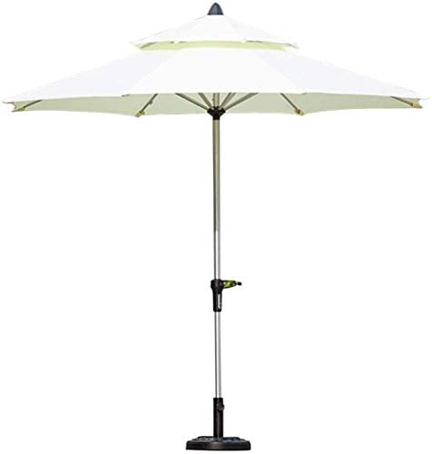 ATAAY Parasols de Jardin d'extérieur Parasols de terrasse de Jardin en Aluminium de 9 Pieds / 2,7 m avec Housse en Polyester Blanc, Grand Parasol de Table de marché Portable, Base Incluse