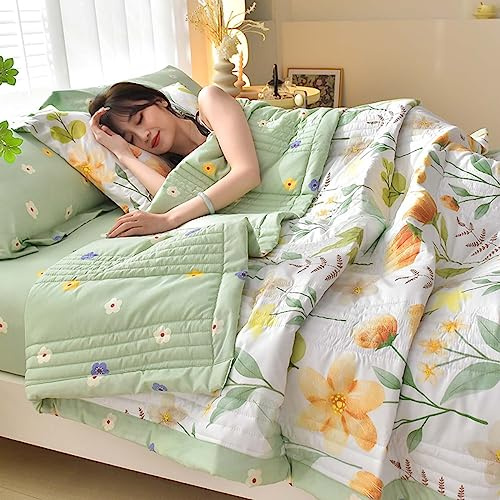 uyeoco Tagesdecke Baumwolle Bettüberwurf Boho Stil Sommer Bettdecke 200 * 230cm Steppdecke Doppelbett Gesteppte Bunte Decke Set Patchwork Wohndecke Für Schlafzimmer (Color : I, Size : 200 * 230cm)