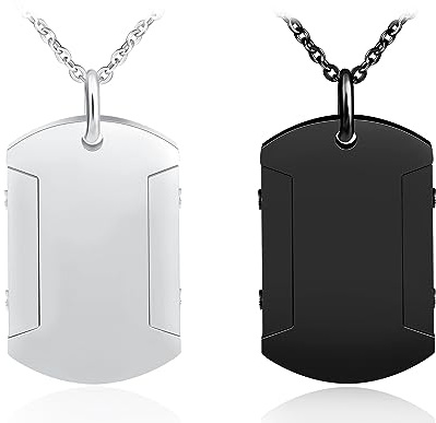 Feilok Herren Kette Edelstahl Herren Halskette mit Anhänger Militär Armee Dog Tag Anhänger für Männer