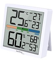 Technoline WS9472, Hygrometer, Thermometer, Luftfeuchtigkeitsmesser, digitales Raumthermometer, Temperaturstation, Magnethalterung, Hintergrundbeleuchtung, Kofortanzeige