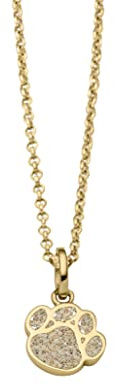 DUR Schmuck Kette PFOTE vergoldet, Strandsand, Silber 925/- ca 45cm (K2944) Erbskette