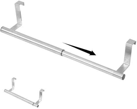 Wondora Porte-Serviettes pour Porte, Porte Serviette en Acier Inoxydable, Porte Serviette Murale, Porte Torchon Cuisine Non Perforé, pour la Cuisine et la Salle de Bain, Argenté