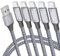 eyjiew USB C Cable[1m, 5-Pack], USB A to USB C Charger Cable 3A Nylon Type C Fast Charging Cord for iPhone 15 16 Plus Pro Max,Galaxy S24 S23 S22 S21 S20 S10, A14 A15 A53 A70