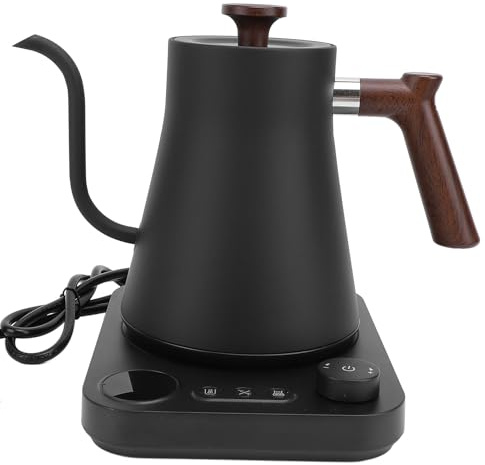 Hervidor Eléctrico con Cuello de Cisne, Control de Temperatura, Hervidor Eléctrico para café y té con Temporizador de Pantalla LCD, Caldera de Agua Potente y Rápida, Hervidor de