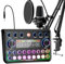 SINWE Podcast Equipment Bundle,Audio Interface with Studio Condenser Microphone for Smartphone & PC,Plug-and-Play Live Sound Card,Perfect for Streaming, Singing, YouTube & Gaming