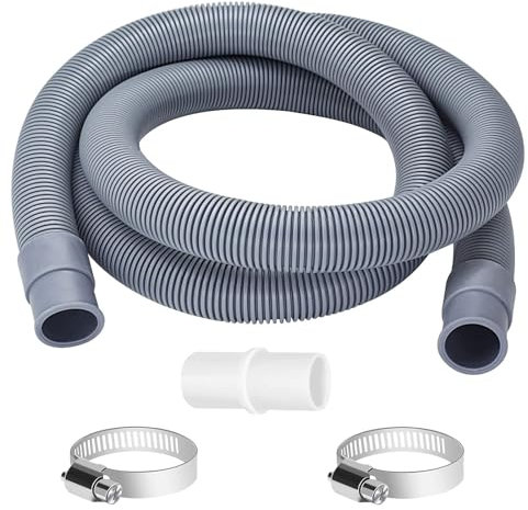 Xpieoyrm 1.5M Manguera de Drenaje de Lavadora Ø 20mm, Tubo DesagüE Para Lavavajillas, Kit Extensión la Manguera Desagüe con conector y abrazaderas, para Aparatos de Aire Acondicionado