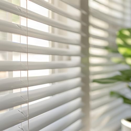 Persianas Venecianas de Aluminio con cordón autobloqueo, Soportes Ocultos y Fácil Instalación Montaje en Pared o Techo. Persiana Veneciana y estores enrollables STORESDECO Blanco 60x130 cm