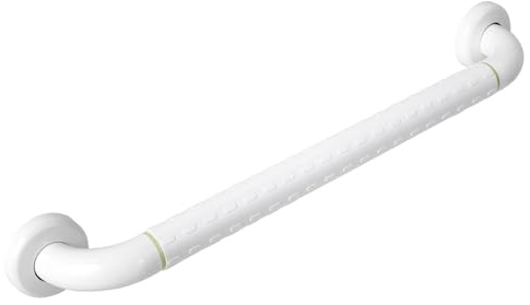 EMKE Haltegriff Dusche, Haltegriff fuer Senioren, 50cm, Weiß | Duschhalterung mit Leuchtringen, Rutschfest Duschgriff, WC Haltegriff, Badewannengriff, Dusche Griff
